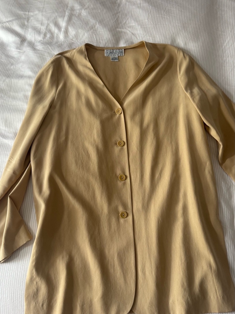 Saks Fifth Avenue Light Beige Button-Front Women's Blouse